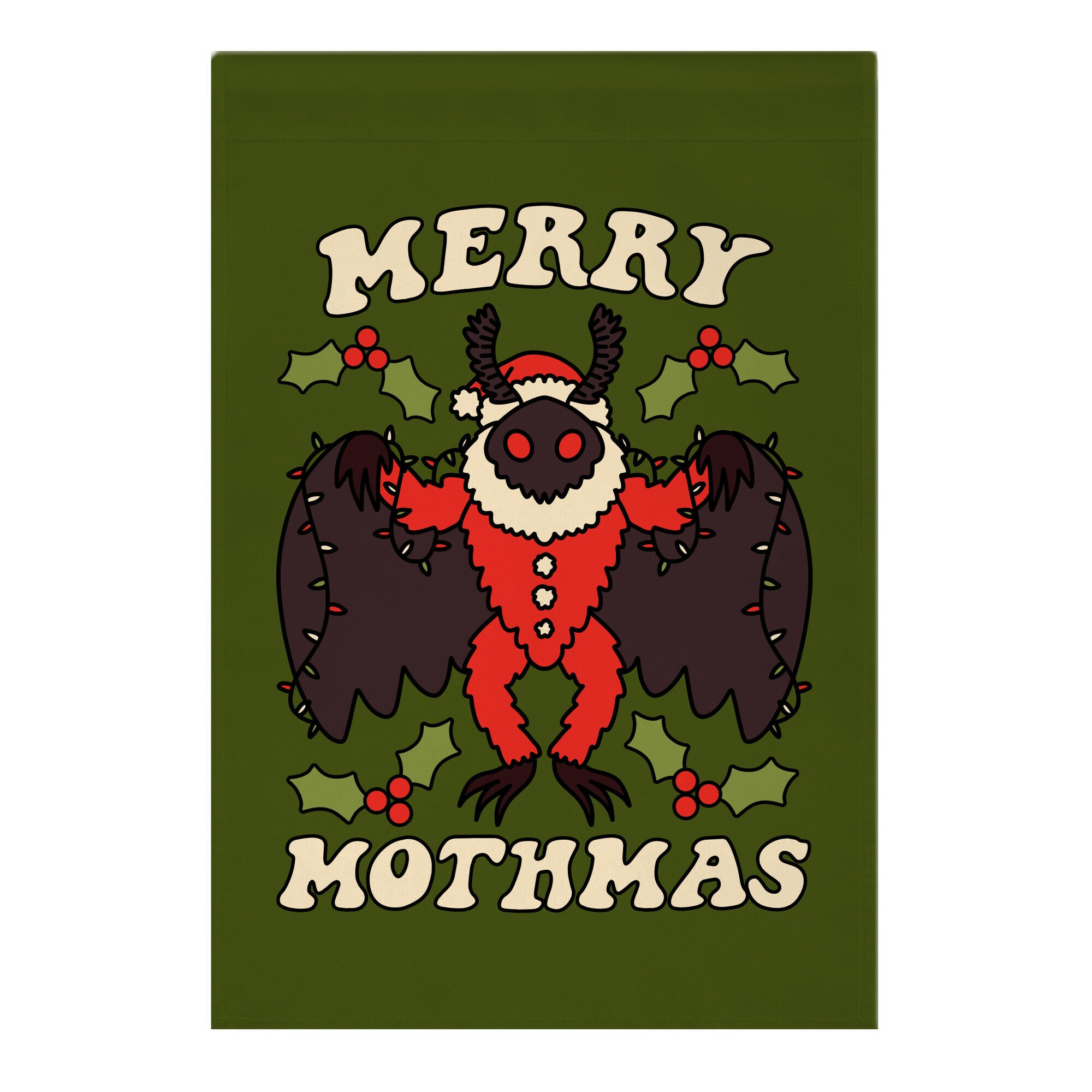 Merry Mothmas Garden Flag